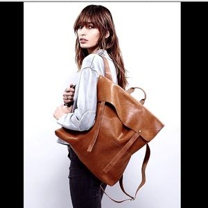 Free People luggage brown natural leather Backpack